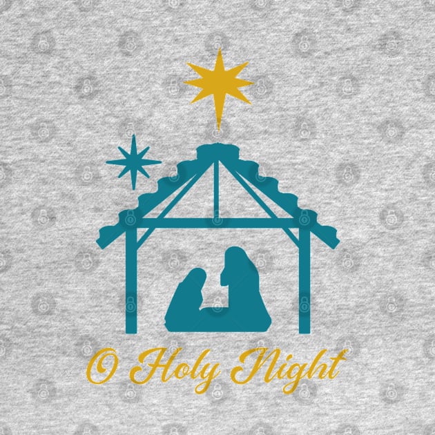 O Holy Night Nativity Scene by Space Cadet Tees